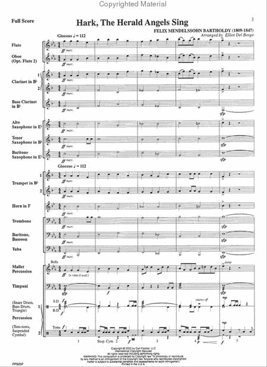 Hark, the Herald Angels Sing Concert Band scores gallery preview page 2