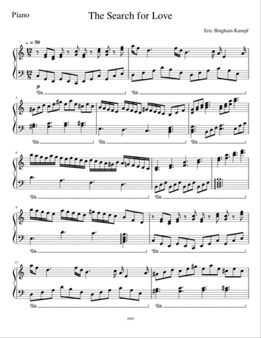 The Search for Love Piano Solo scores gallery preview page 1