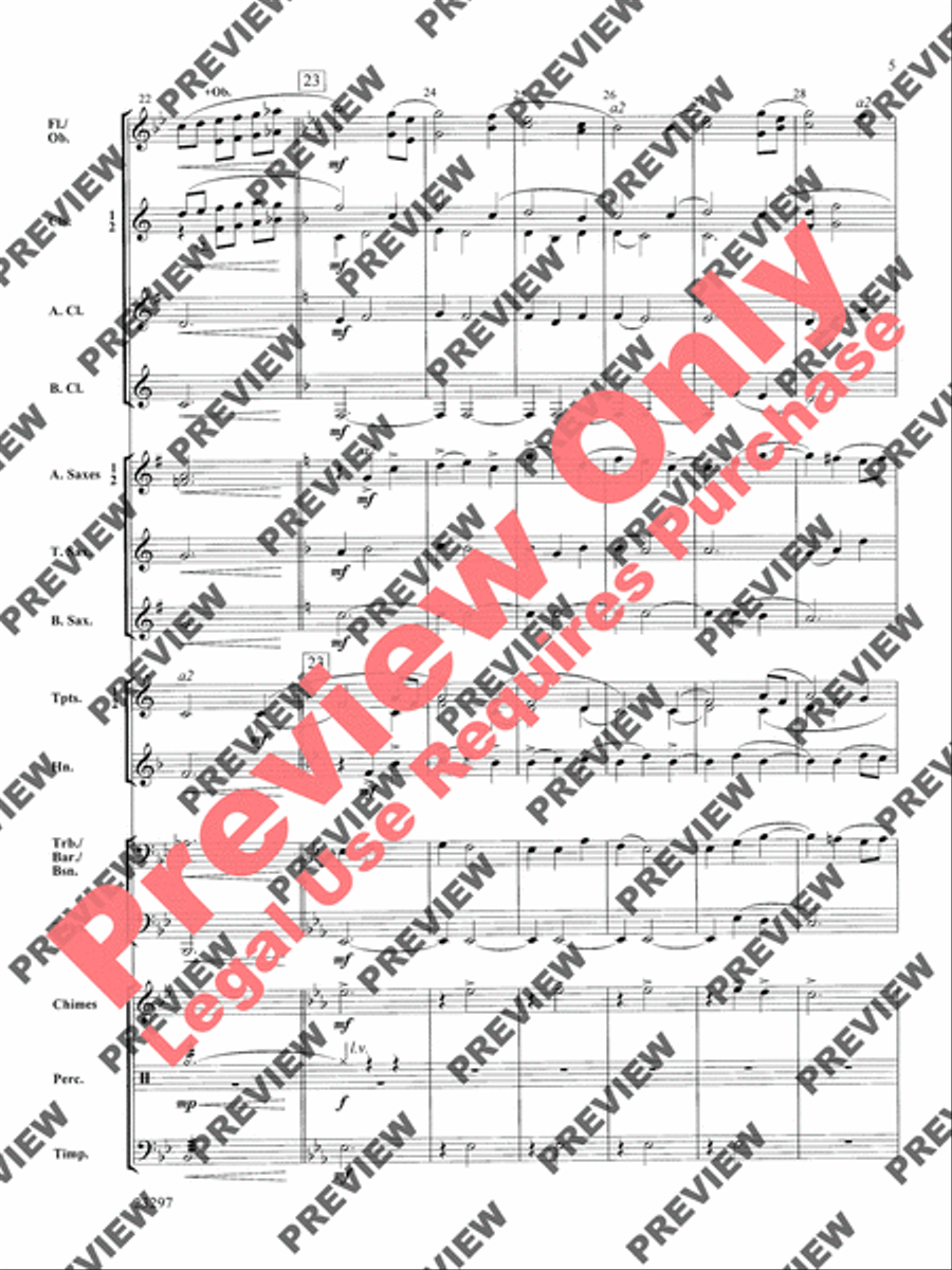 An American Hymntune (Amazing Grace) Concert Band scores gallery preview page 6