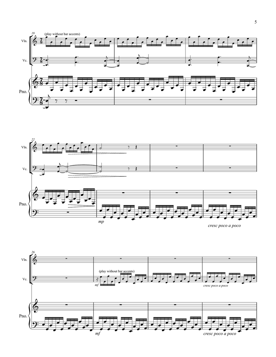 Two Nguni Dances Piano Trio scores gallery preview page 5