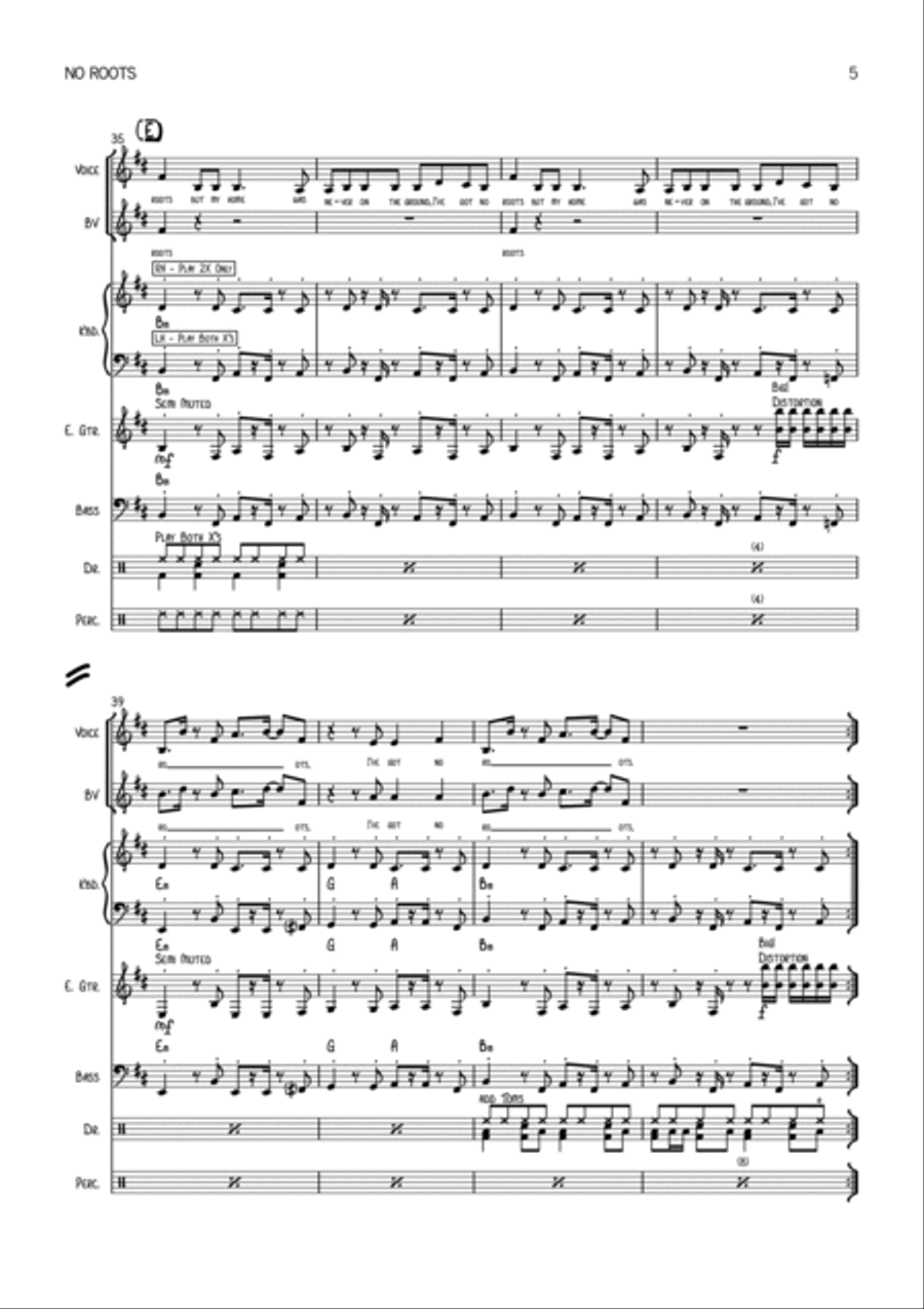 No Roots Bass Voice scores gallery preview page 5