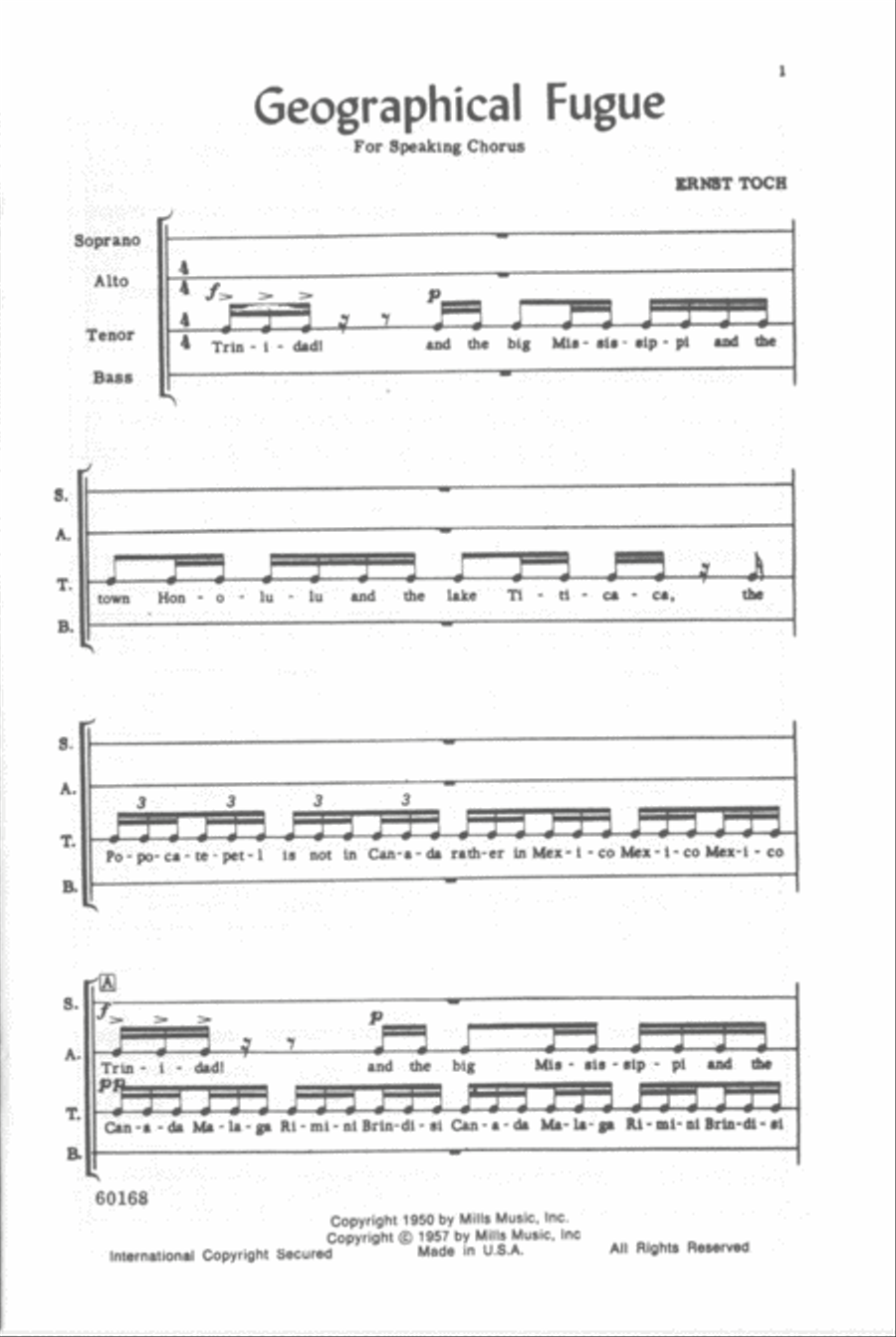 Geographical Fugue 4-Part scores gallery preview page 2