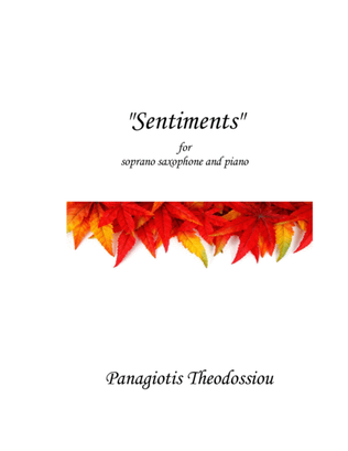 Book cover for "Sentiments" for soprano saxophone and piano