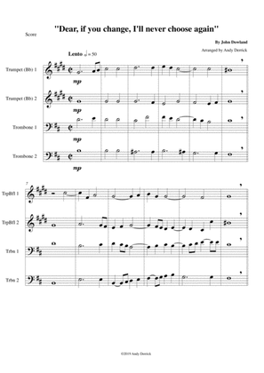 Three John Dowland Songes for Brass Quartet