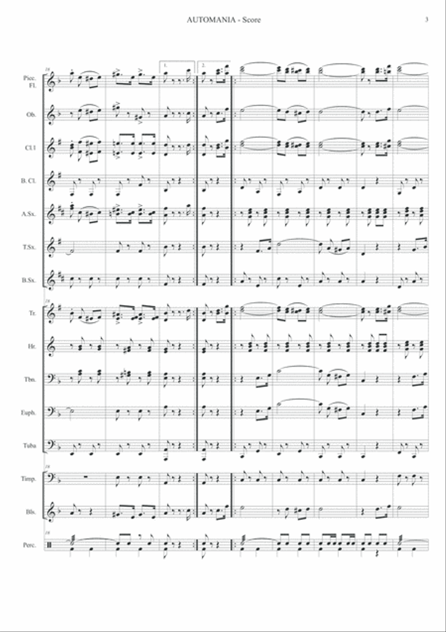 Automania - Galop / March - L.P. Laurendeau for Concert or Marching Band Concert Band scores gallery preview page 5