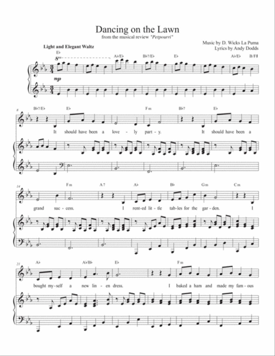 Dancing On the Lawn Voice scores gallery preview page 1