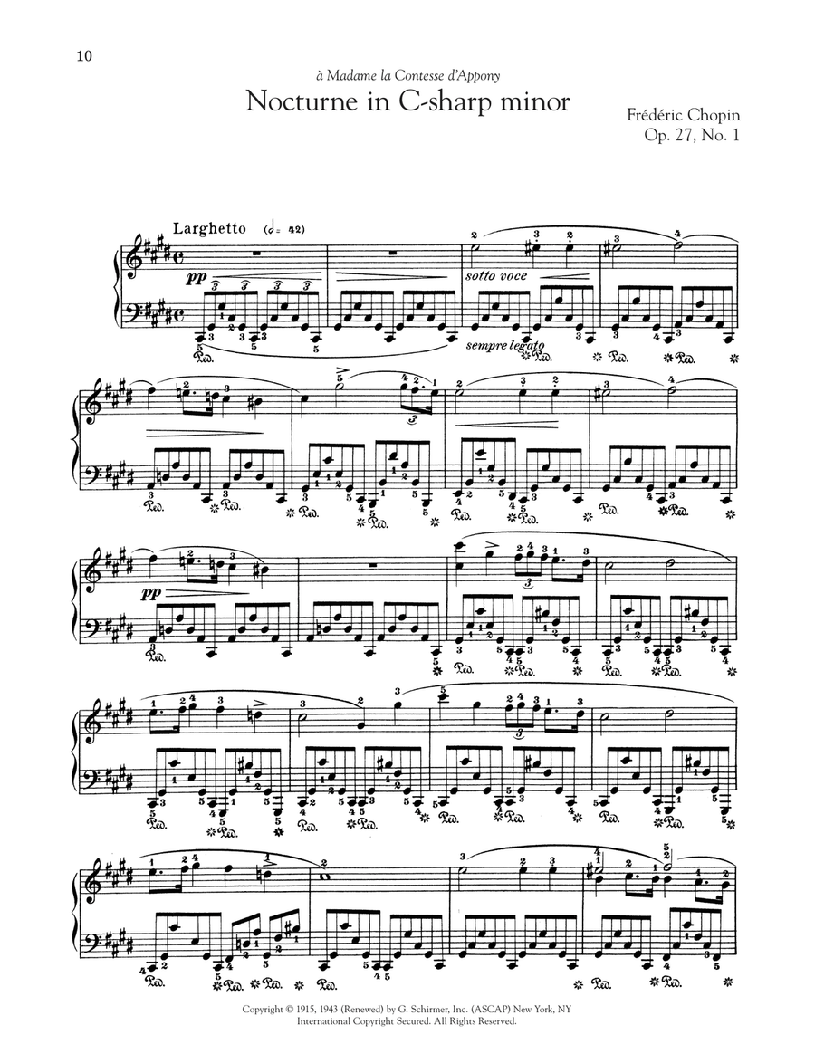 Nocturne, Op. 27, No. 1 Piano Solo scores gallery preview page 1
