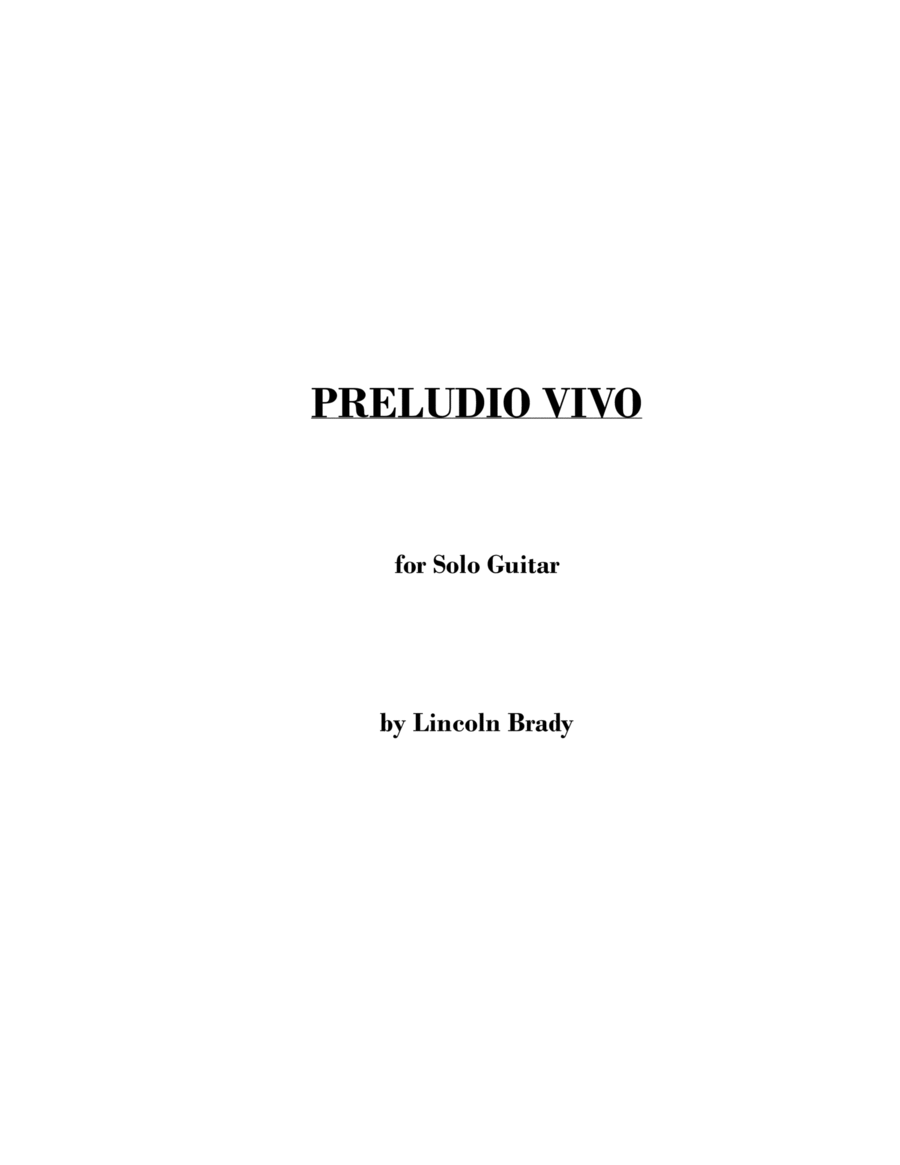 PRELUDIO VIVO - Solo Guitar Classical Guitar scores gallery preview page 1