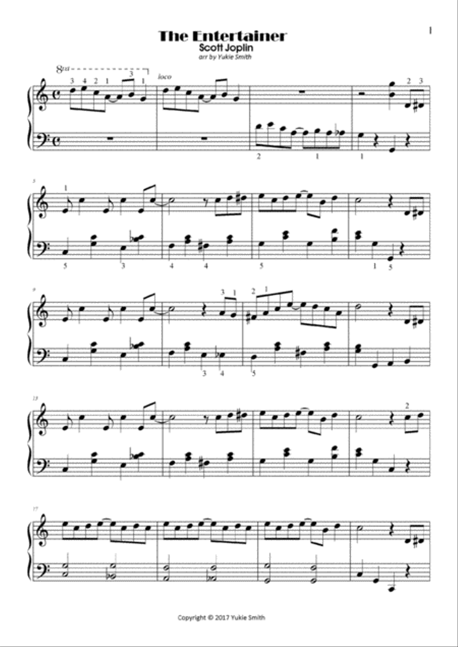 The Entertainer - piano solo (abridged version) Piano Solo scores gallery preview page 1