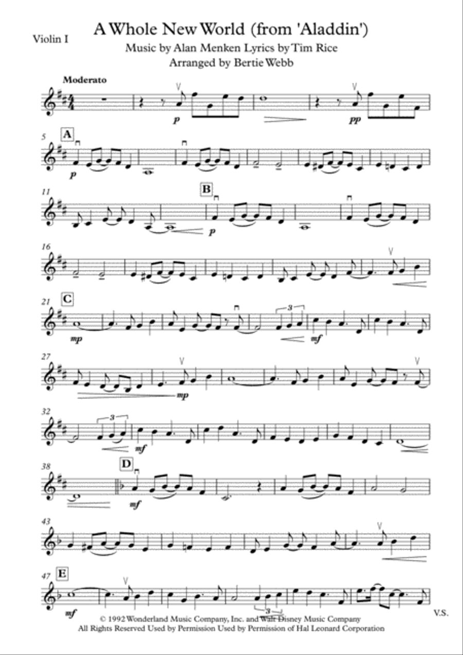A Whole New World (from 'Aladdin') String Orchestra scores gallery preview page 6