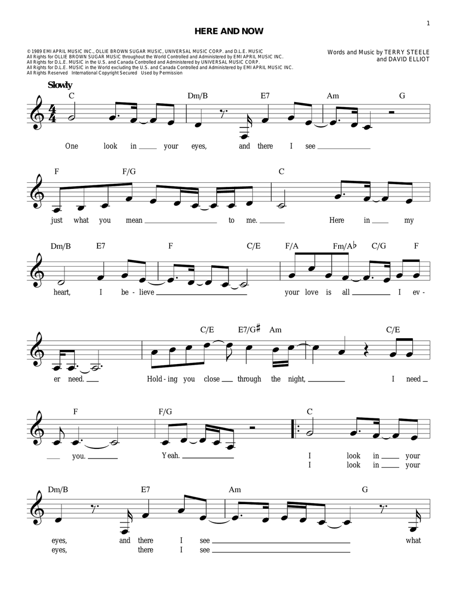 Here And Now Piano scores gallery preview page 1