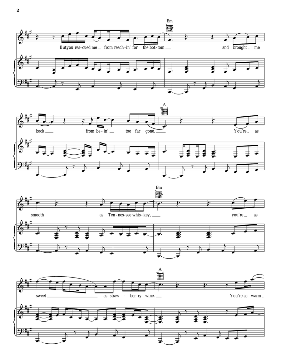 (Smooth As) Tennessee Whiskey Piano, Vocal, Guitar scores gallery preview page 2