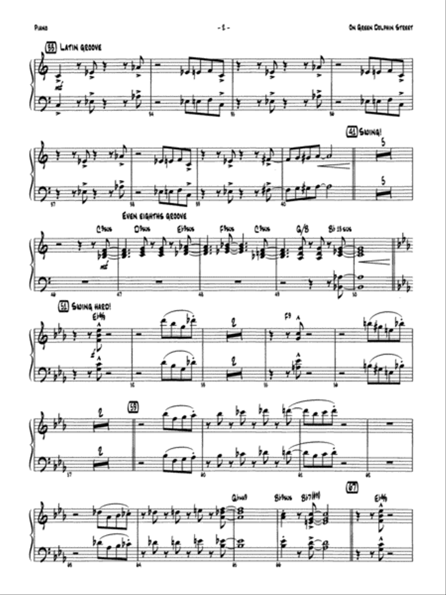 On Green Dolphin Street: Piano Accompaniment Jazz Ensemble scores gallery preview page 2