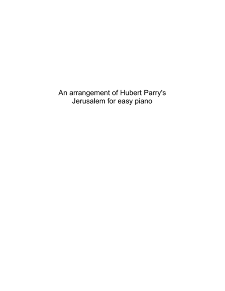 Jerusalem arranged for easy piano Easy Piano scores gallery preview page 2