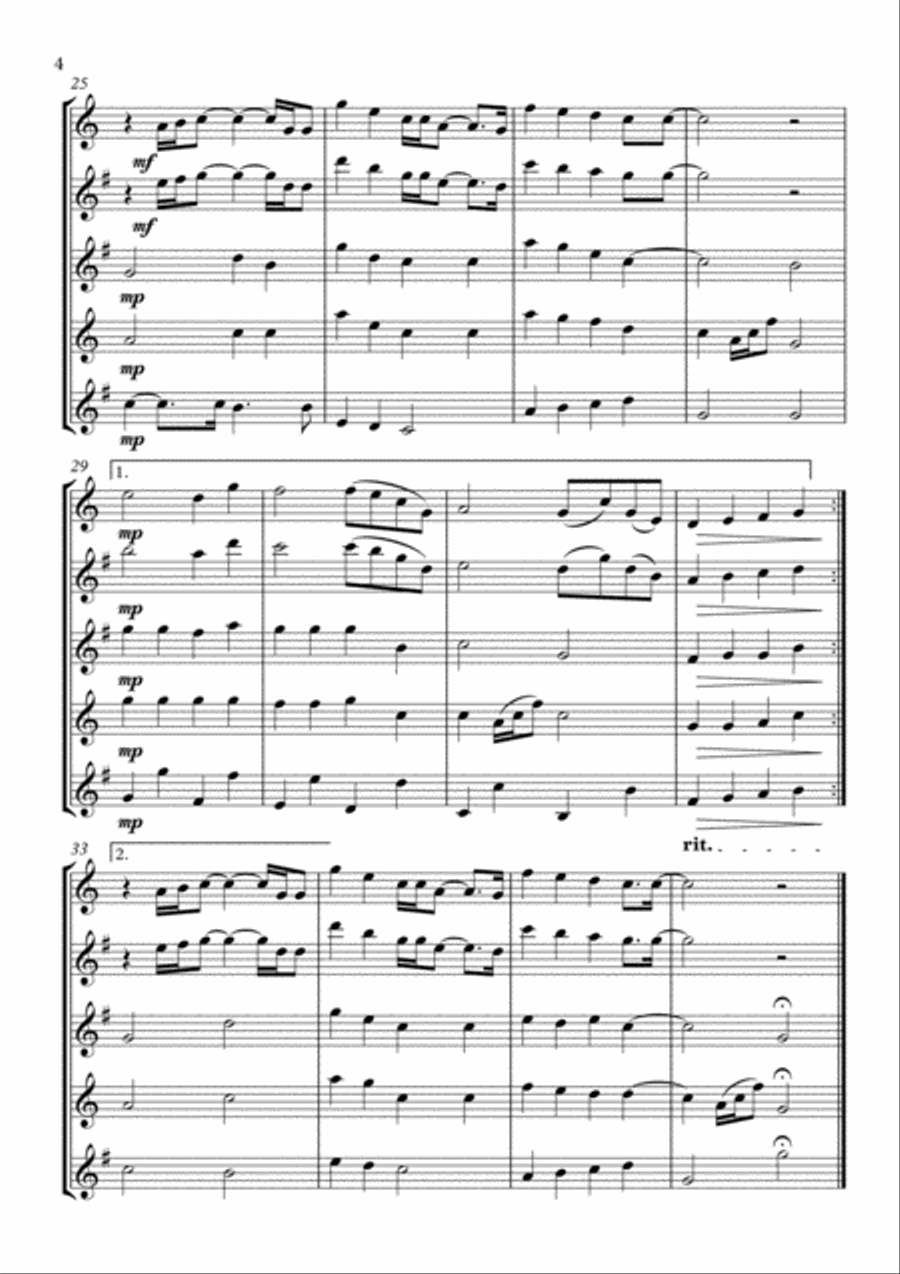Can You Feel The Love Tonight Woodwind Quartet scores gallery preview page 4