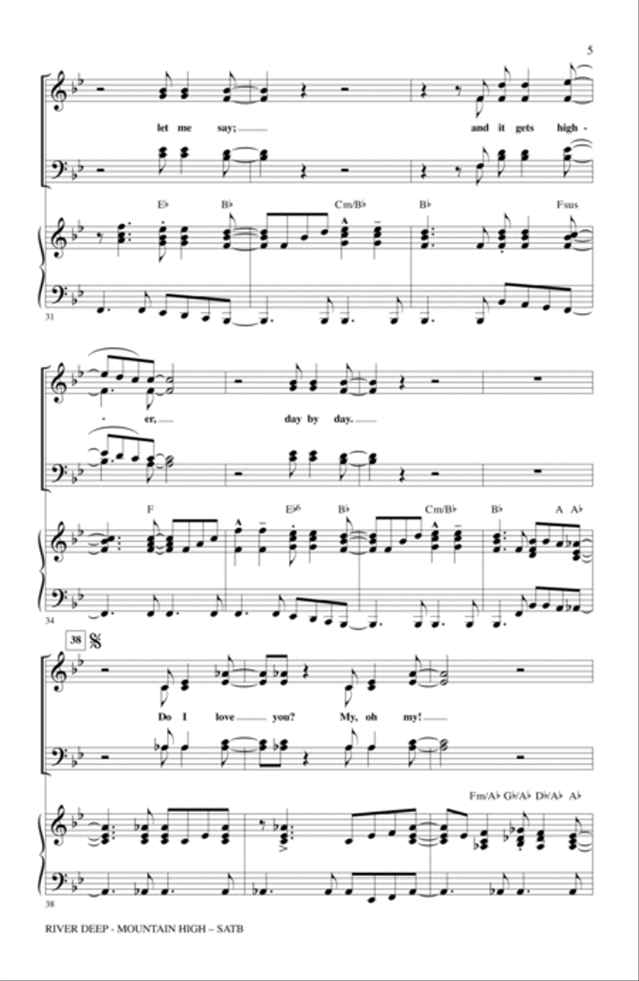 River Deep - Mountain High (arr. Kirby Shaw) 4-Part scores gallery preview page 4