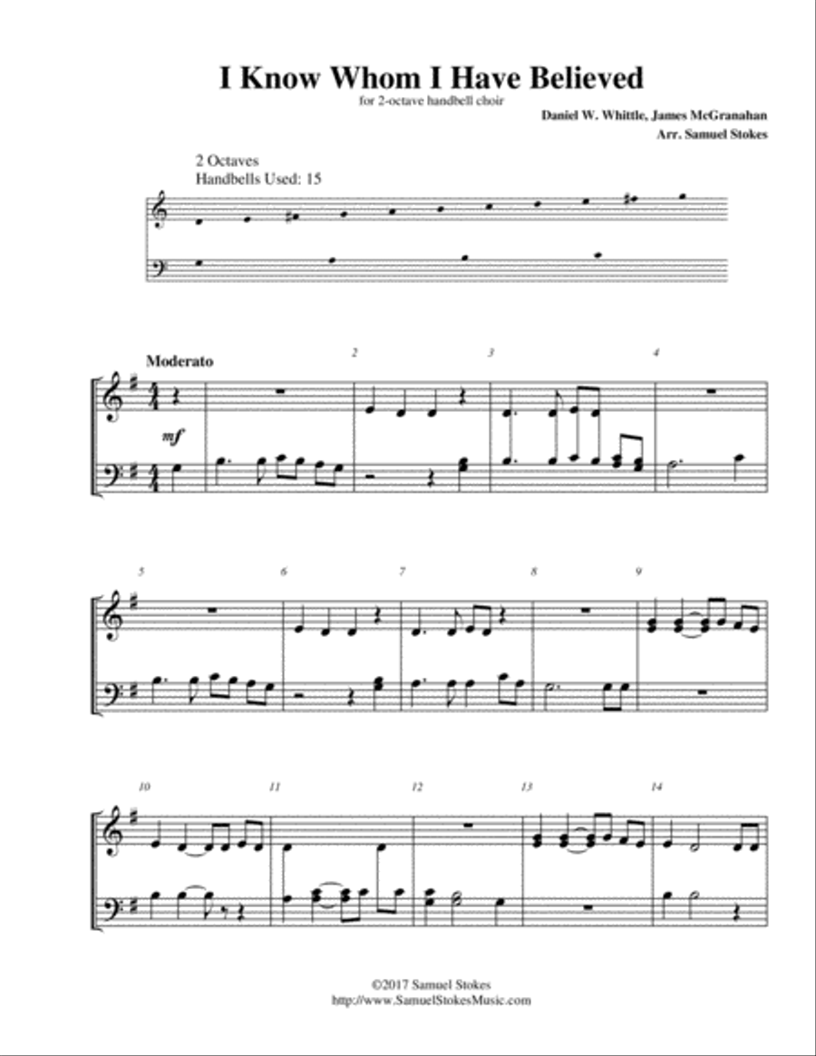I Know Whom I Have Believed - for 2-octave handbell choir 2-Octaves scores gallery preview page 1