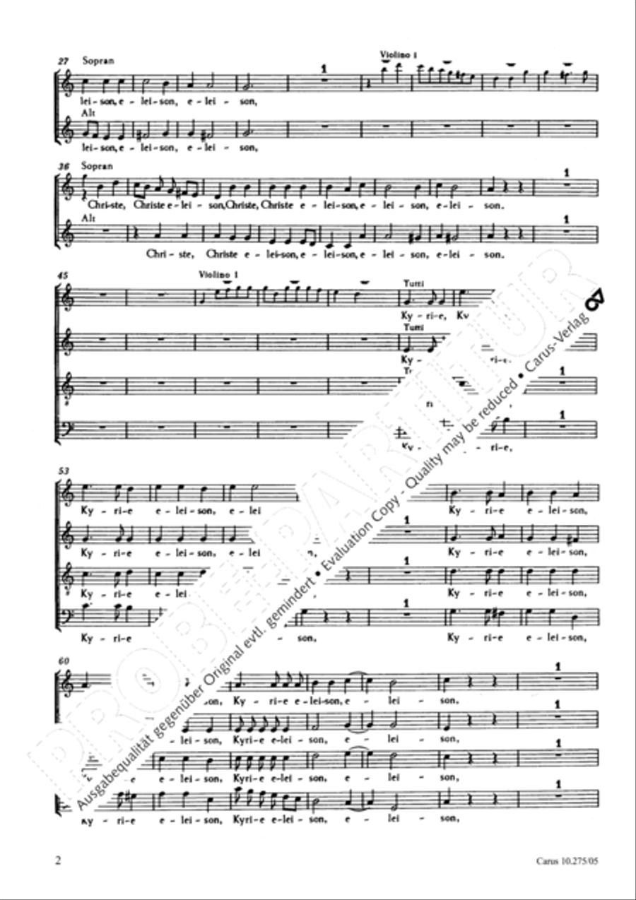Mass in C Major 4-Part scores gallery preview page 3
