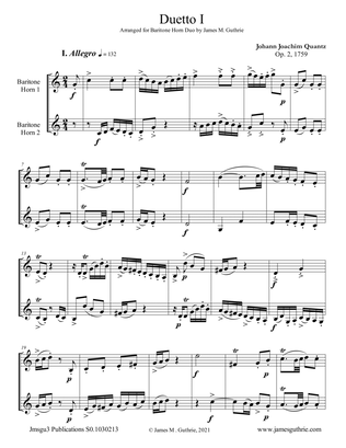 Quantz: Duetto Op. 2 No. 1 for Baritone Horn Duo
