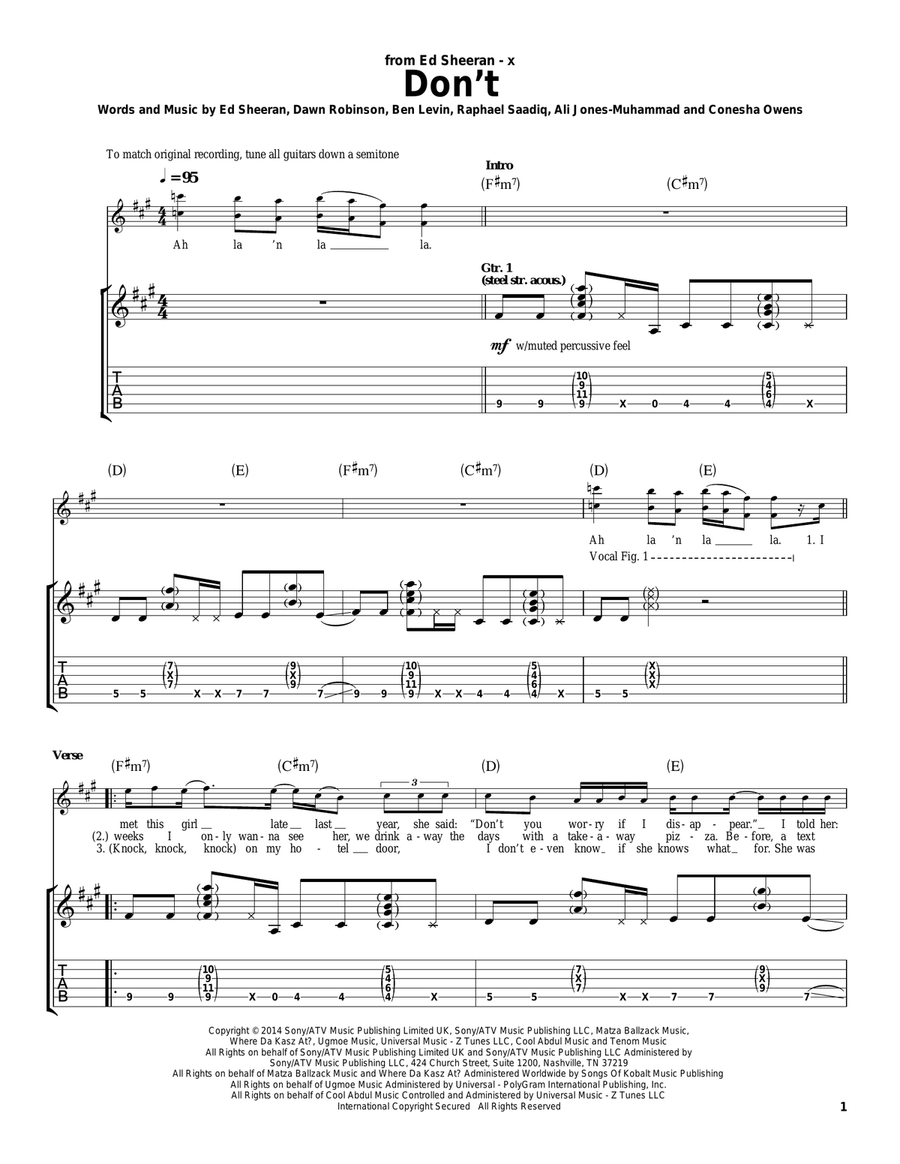 Don't Don't Acoustic Guitar scores gallery preview page 1
