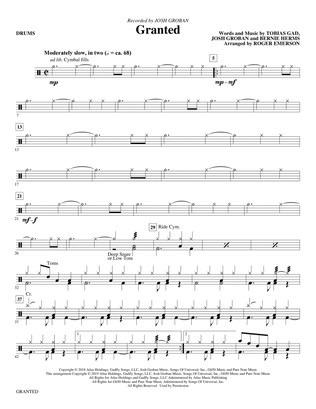 Granted (arr. Roger Emerson) - Drums