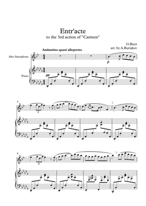 Book cover for Entr'acte to the 3rd action of the "Carmen" (sax-alto)