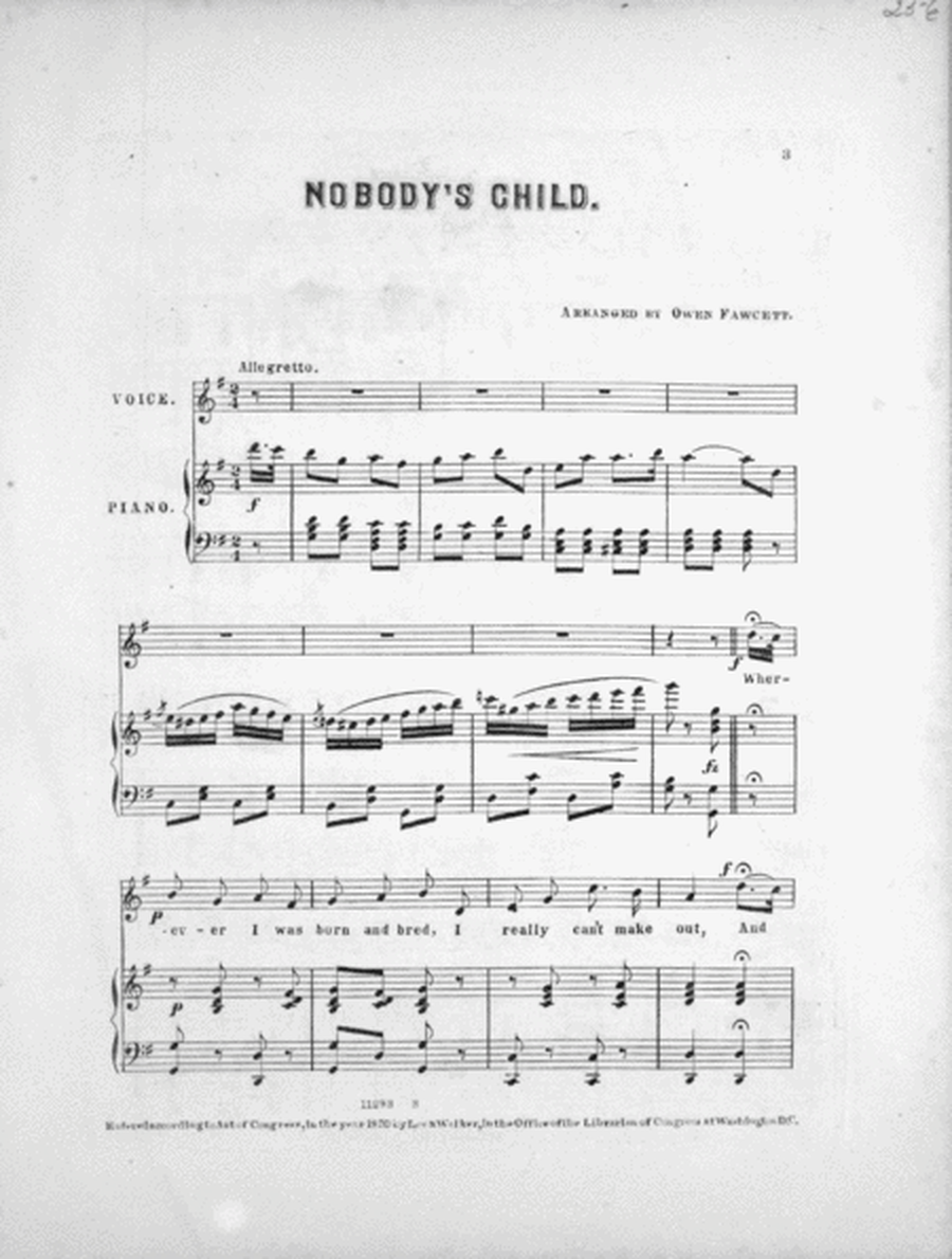Owen Fawcett's Songs! Nobody's Child