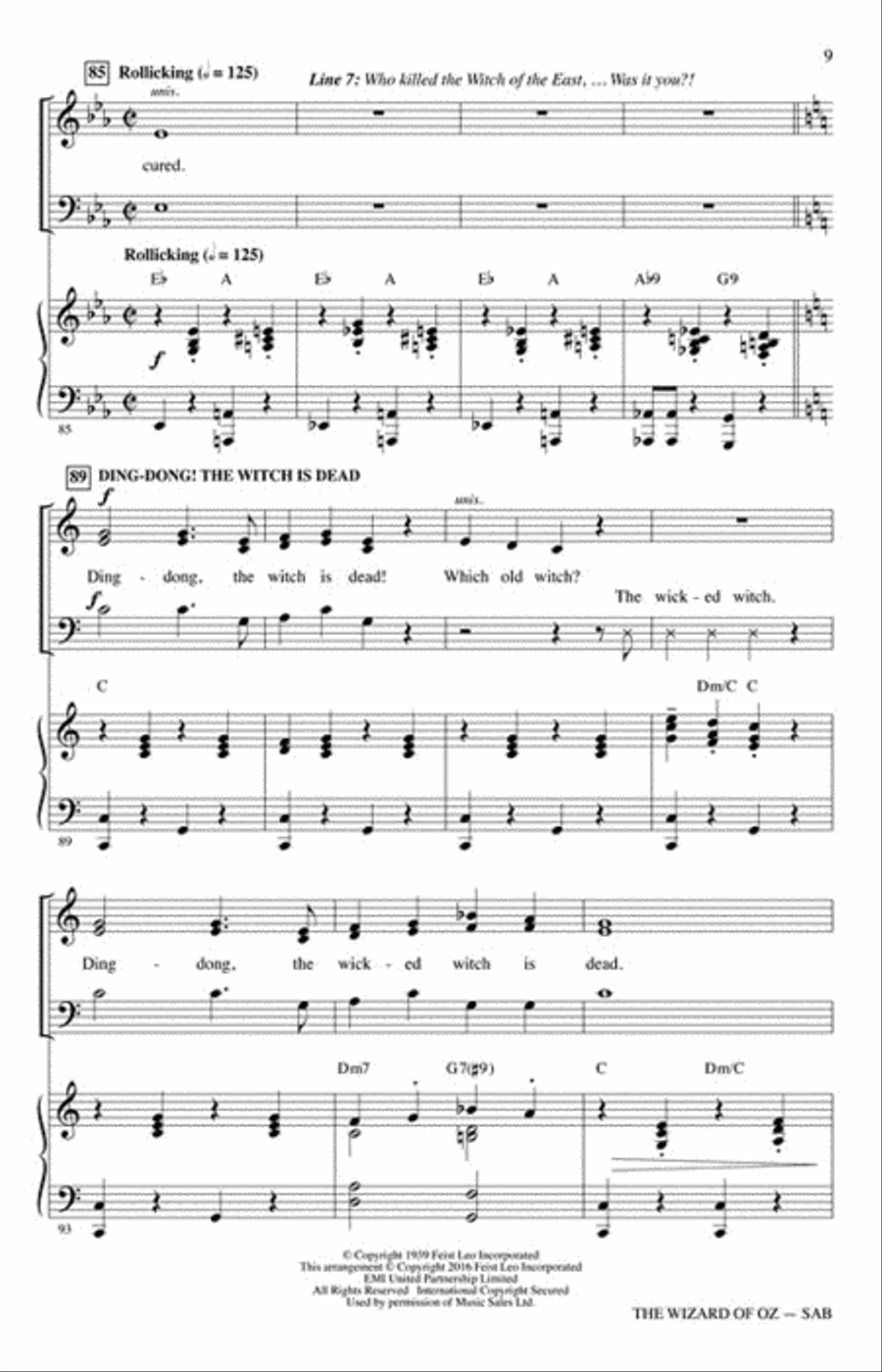The Wizard of Oz 3-Part scores gallery preview page 5