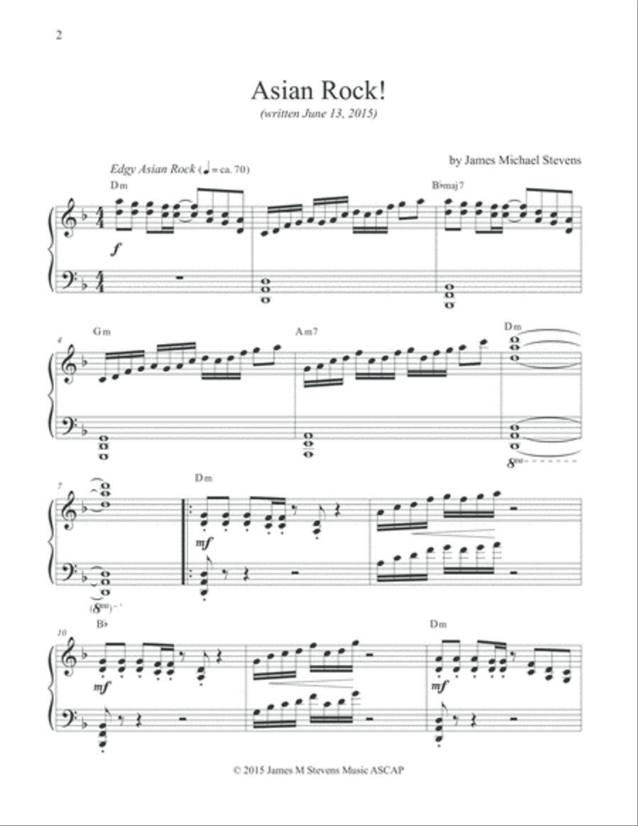 Asian Rock Piano Solo scores gallery preview page 2