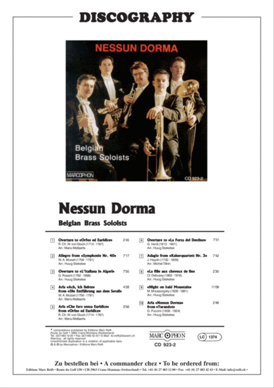 Che faro senza Euridice Brass Quintet scores gallery preview page 3