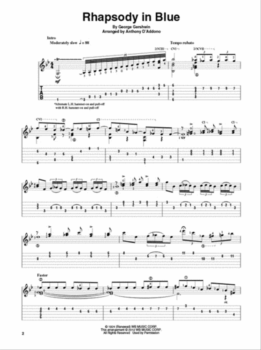 Rhapsody in Blue for Solo Classical Guitar Acoustic Guitar scores gallery preview page 2
