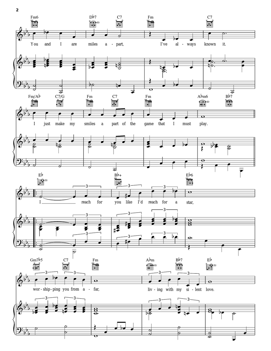 My Silent Love My Silent Love Piano, Vocal, Guitar scores gallery preview page 2
