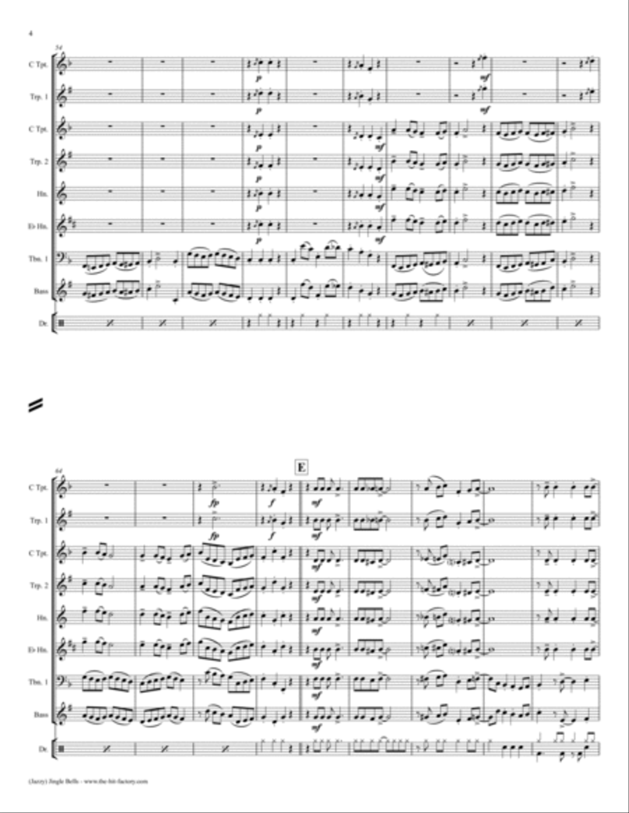 Jazzy Jingle Bells - Christmas Swing - Brass Trio - F Brass Trio scores gallery preview page 5