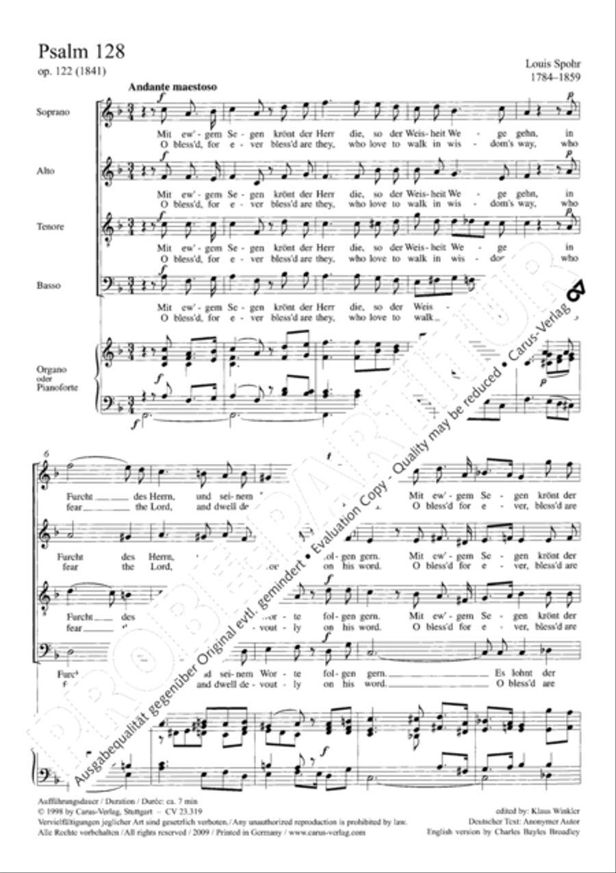 Psalm 128 4-Part scores gallery preview page 5