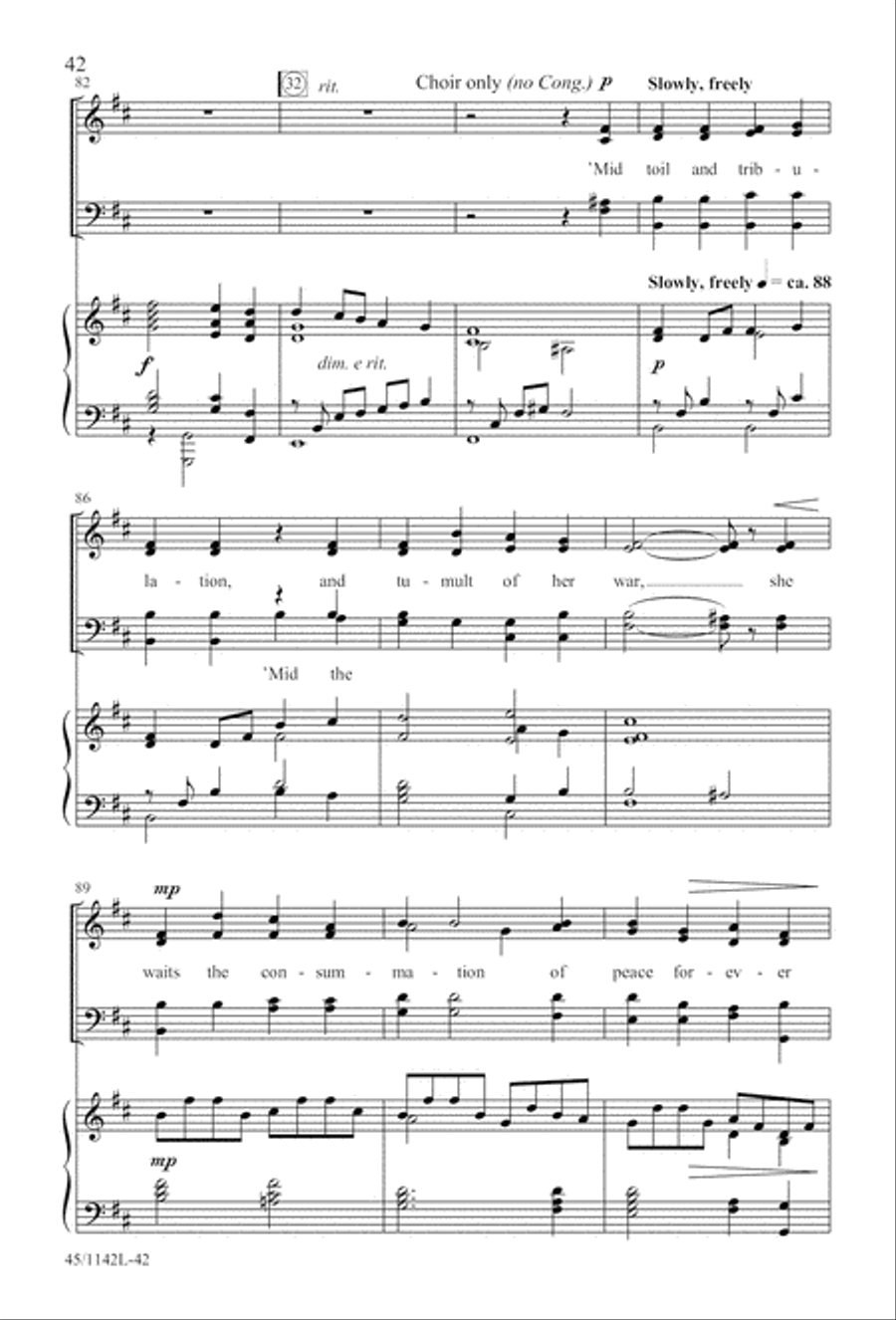 The Church's One Foundation 4-Part scores gallery preview page 44
