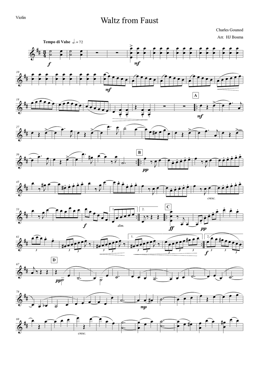 Gounod - Waltz from Faust - String duet String Duet scores gallery preview page 4