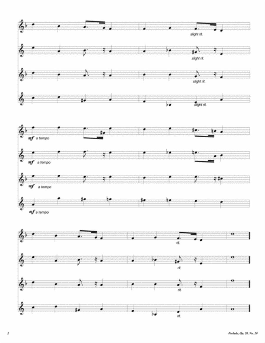 Prelude, Op. 28, No. 20 Woodwind Quartet scores gallery preview page 3