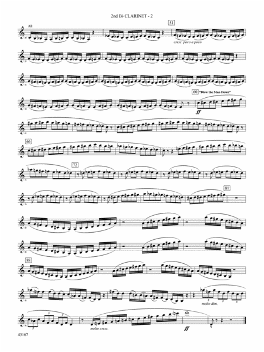 Down to the Sea in Ships (from the NBC TV Film Project 20): 2nd B-flat Clarinet Concert Band scores gallery preview page 3