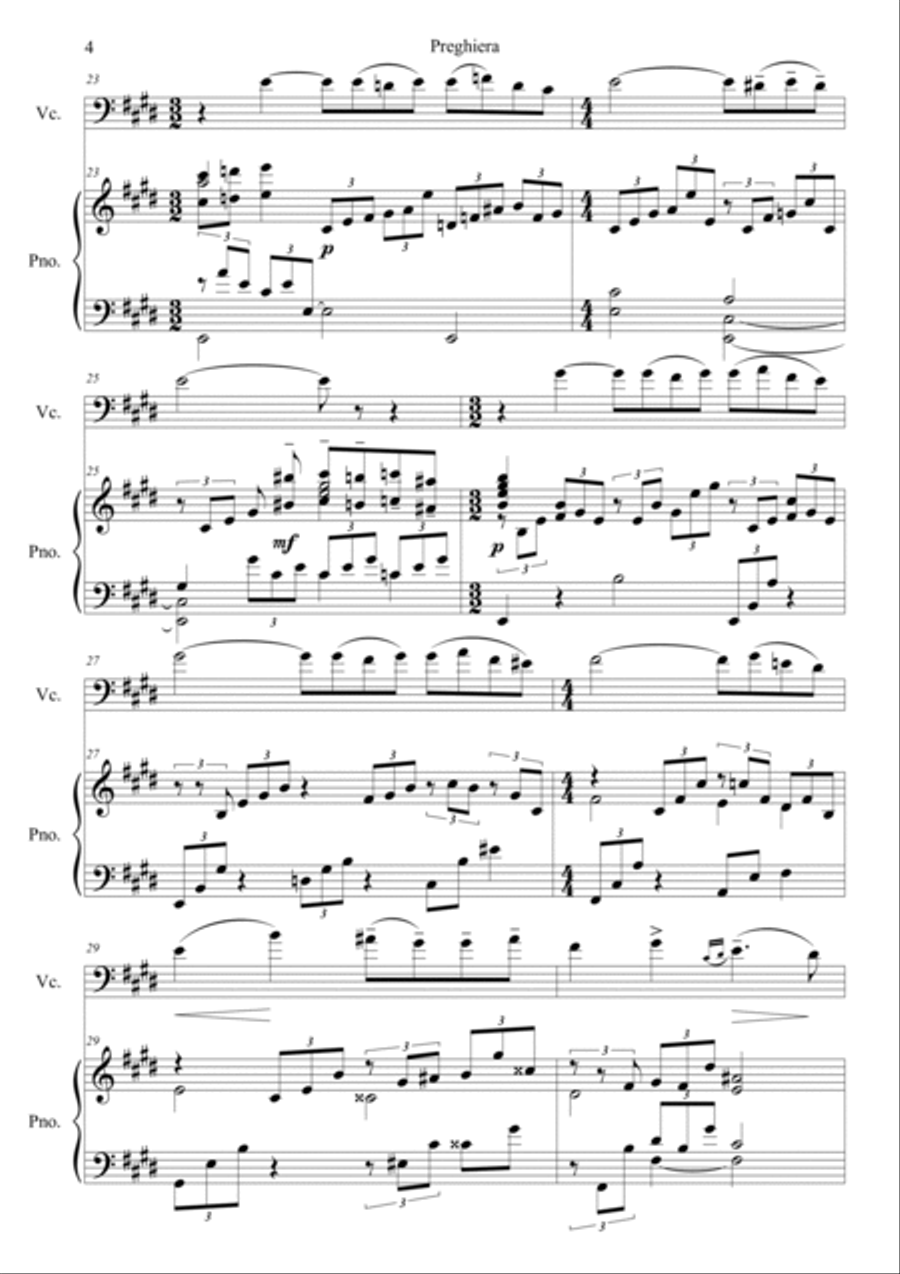 Preghiera (Piano concerto No.2 mov.2) in E Piano scores gallery preview page 4