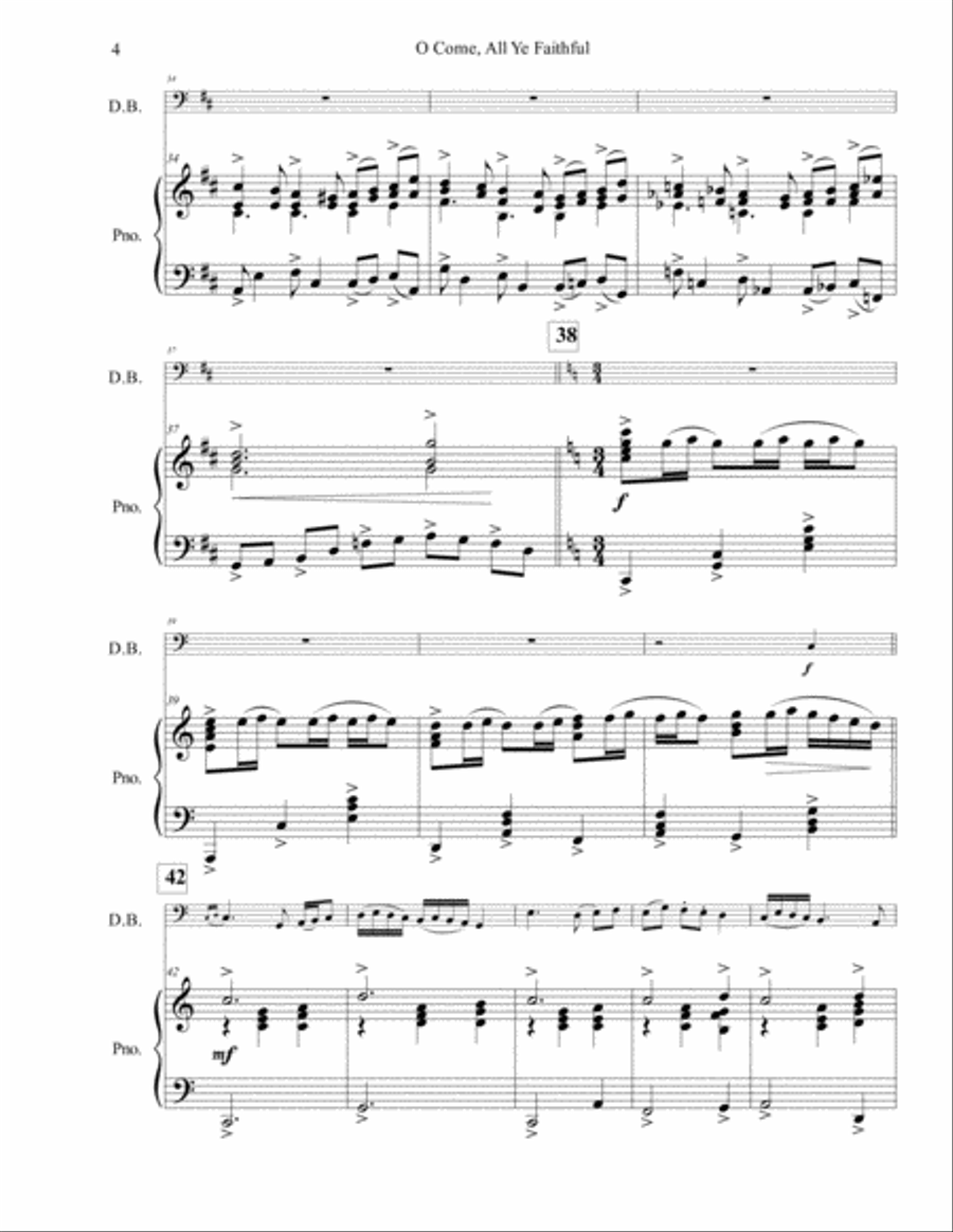 O Come, All Ye Faithful for Solo Double Bass Double Bass scores gallery preview page 5