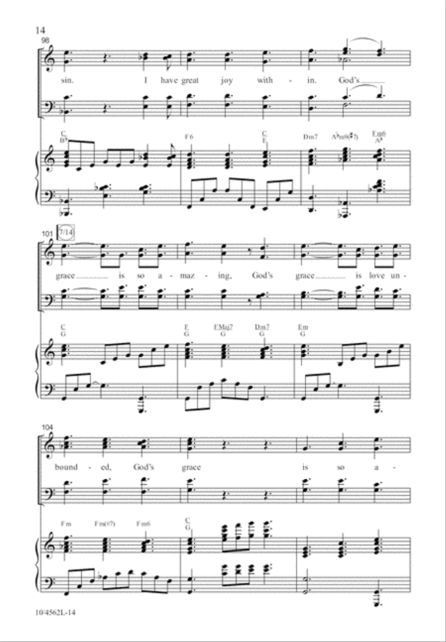 God’s Grace Is So Amazing 4-Part scores gallery preview page 15