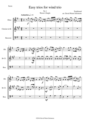 15 easy wind trios (oboe, clarinet, bassoon)