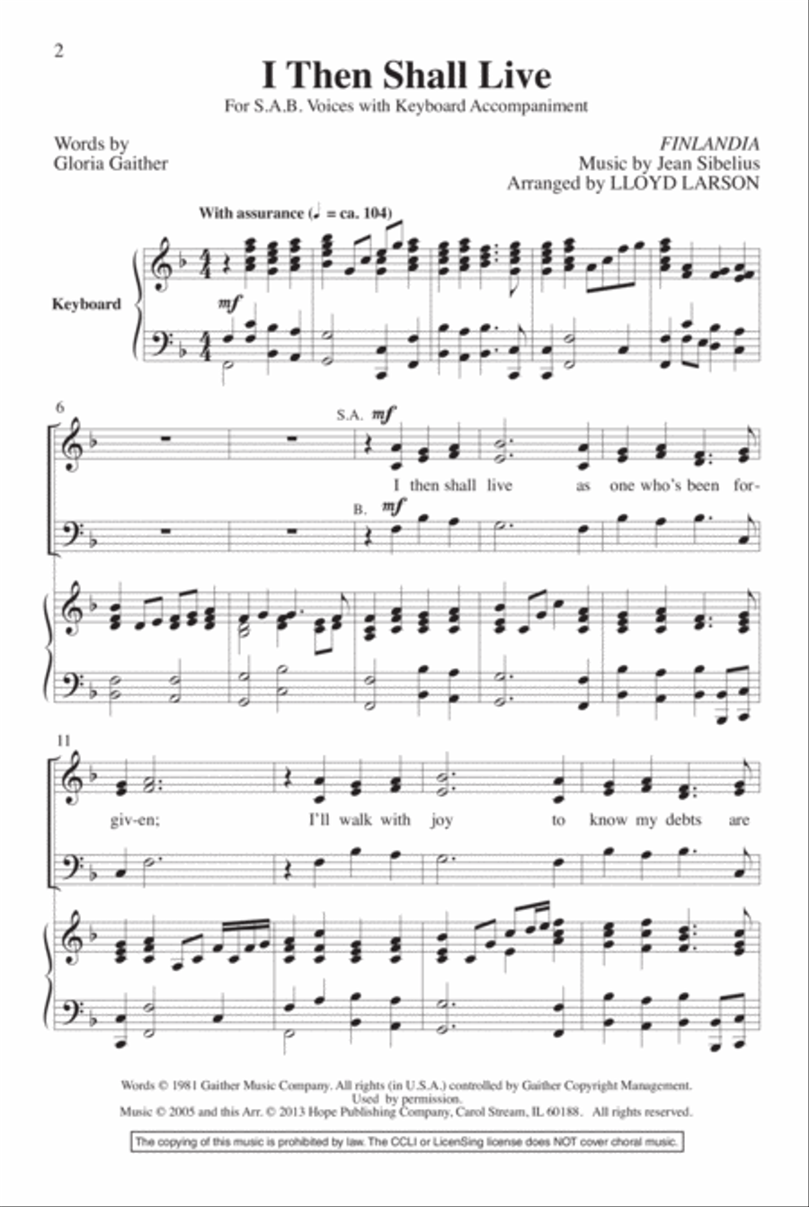 I Then Shall Live 3-Part scores gallery preview page 3