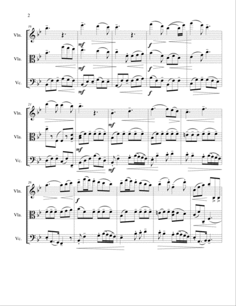 String Trio No 1 in C minor, Op 3 Mvmt 2 String Trio scores gallery preview page 2