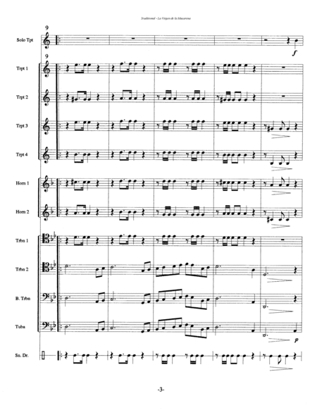 La Virgen De La Macarena for Solo Trumpet, 10-part Brass Ensemble & Percussion image number null