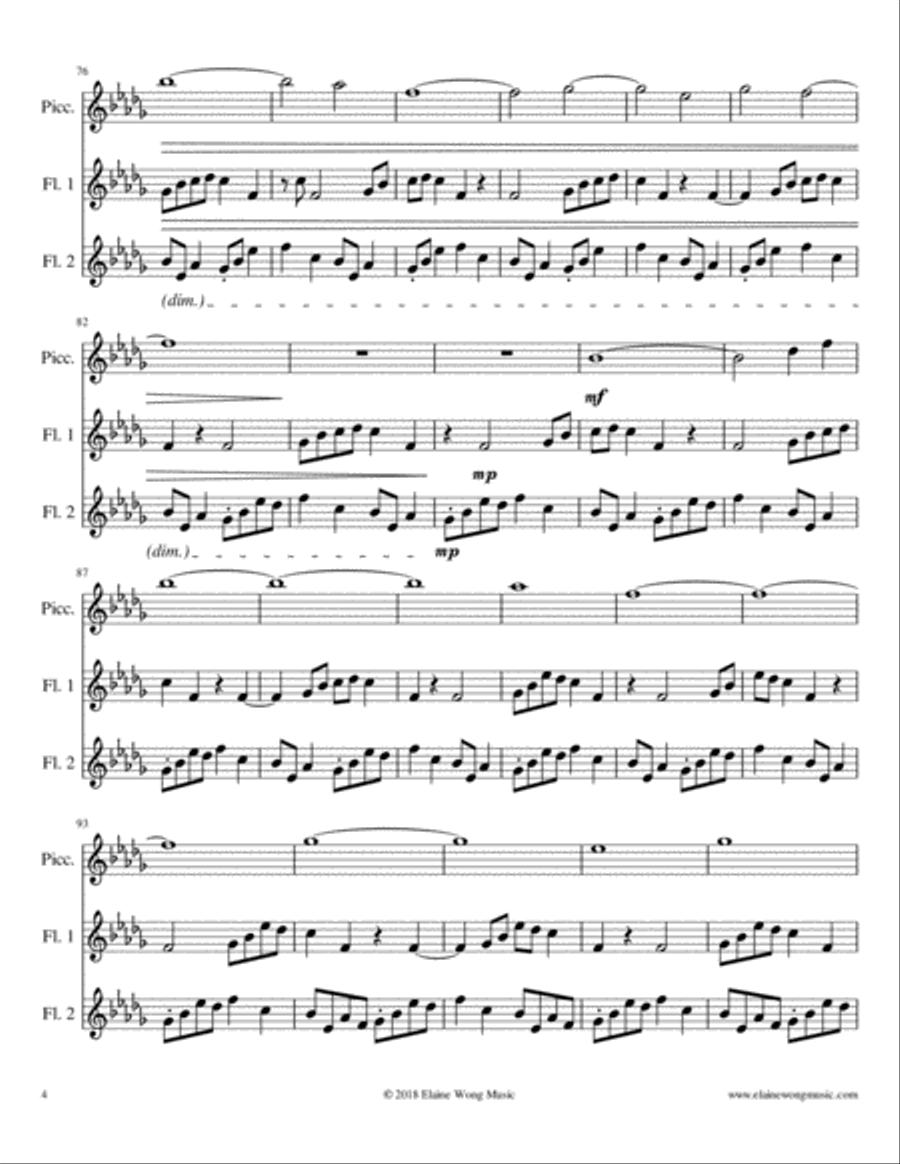 Metamorphosis: for 2 flutes and piccolo Woodwind Trio scores gallery preview page 5