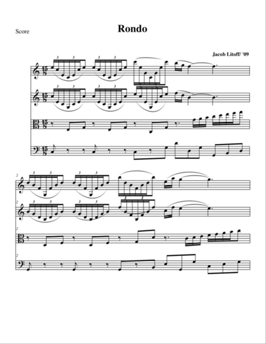 Rondo Rondo String Quartet scores gallery preview page 1