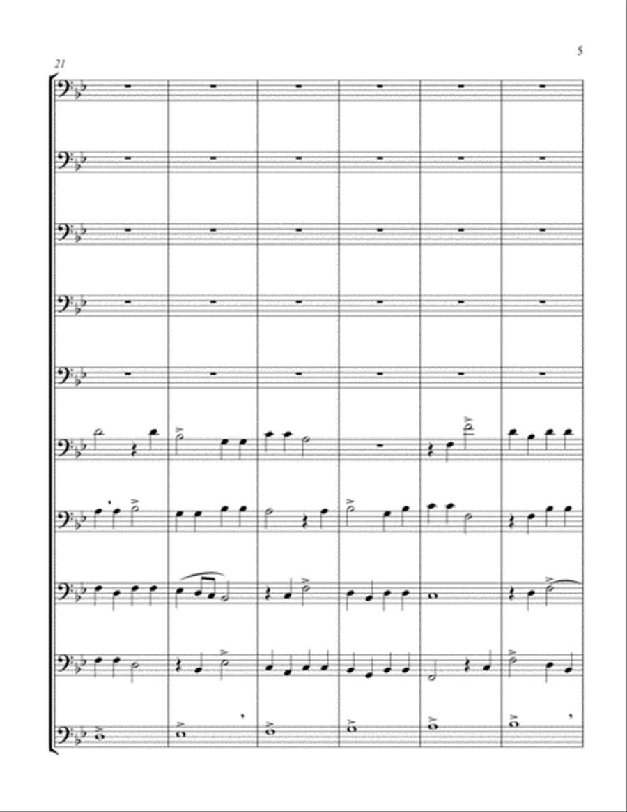 Hodie Christus Natus Est (2 Bassoon Quintets) Woodwind Ensemble scores gallery preview page 5