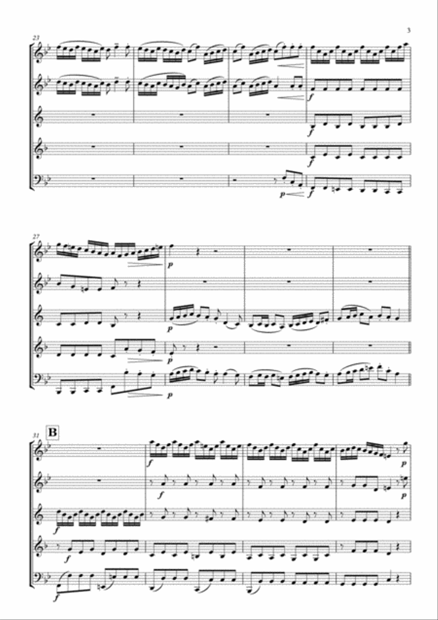 Arrival of the Queen of Sheba arranged for Woodwind Quintet Woodwind Quintet scores gallery preview page 5