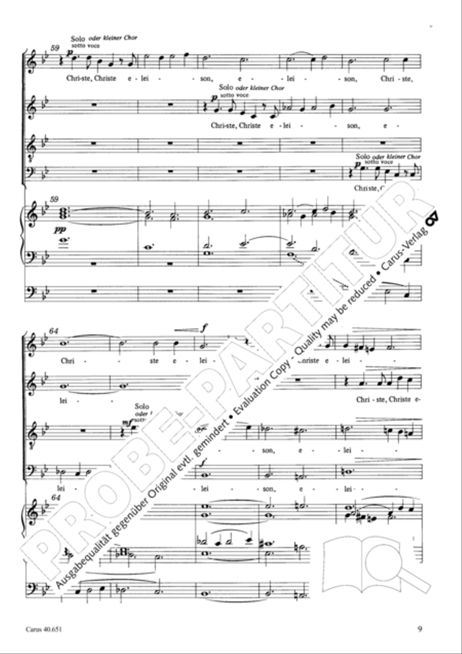 Mass in D Major (Missa in D) 4-Part scores gallery preview page 18